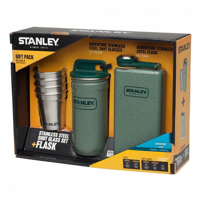 Набор: стопки STANLEY ADVENTURE 0,59L + фляга STANLEY ADVENTURE 0,23L зеленый 10-01883-002