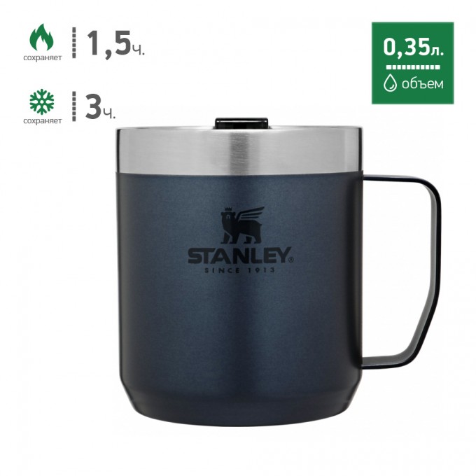 Термокружка с ручкой STANLEY CLASSIC 0,35L синий 10-09366-007
